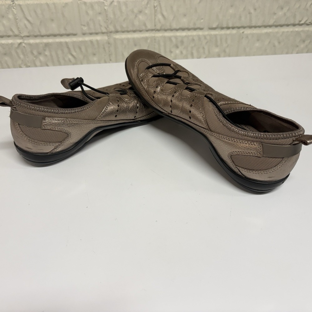 ECCO Vibration II  Women's Bronze Comfort Sneakers Leather Slip-On Size 9  (40) - Picture 7 of 15